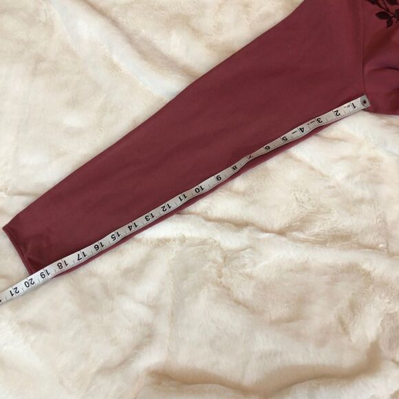 Acacia Long Sleeve Dress Drawstring elastic waist Pockets Floral Accents - Picture 9 of 11